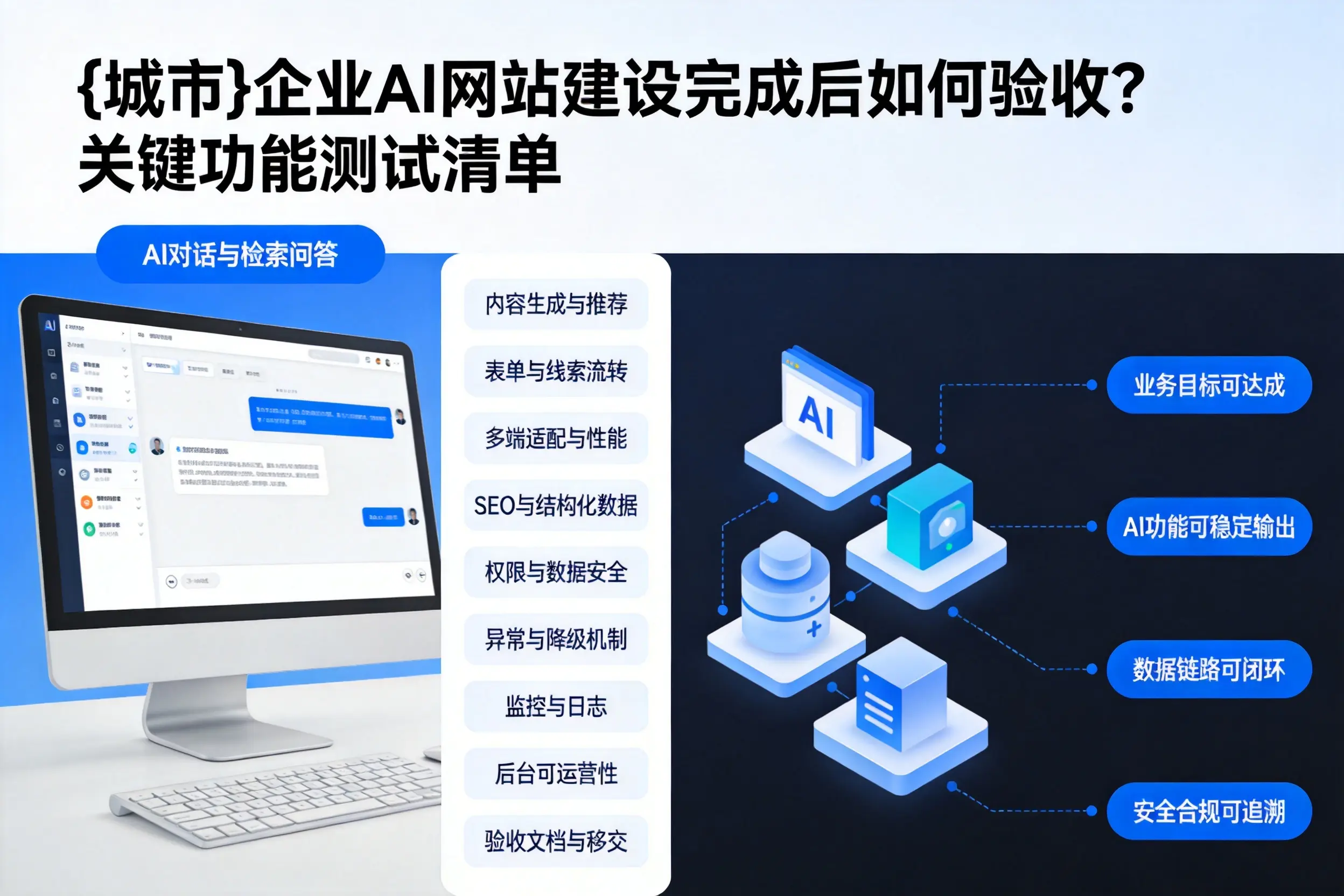 韶关企业AI网站建设完成后如何验收?关键功能测试清单