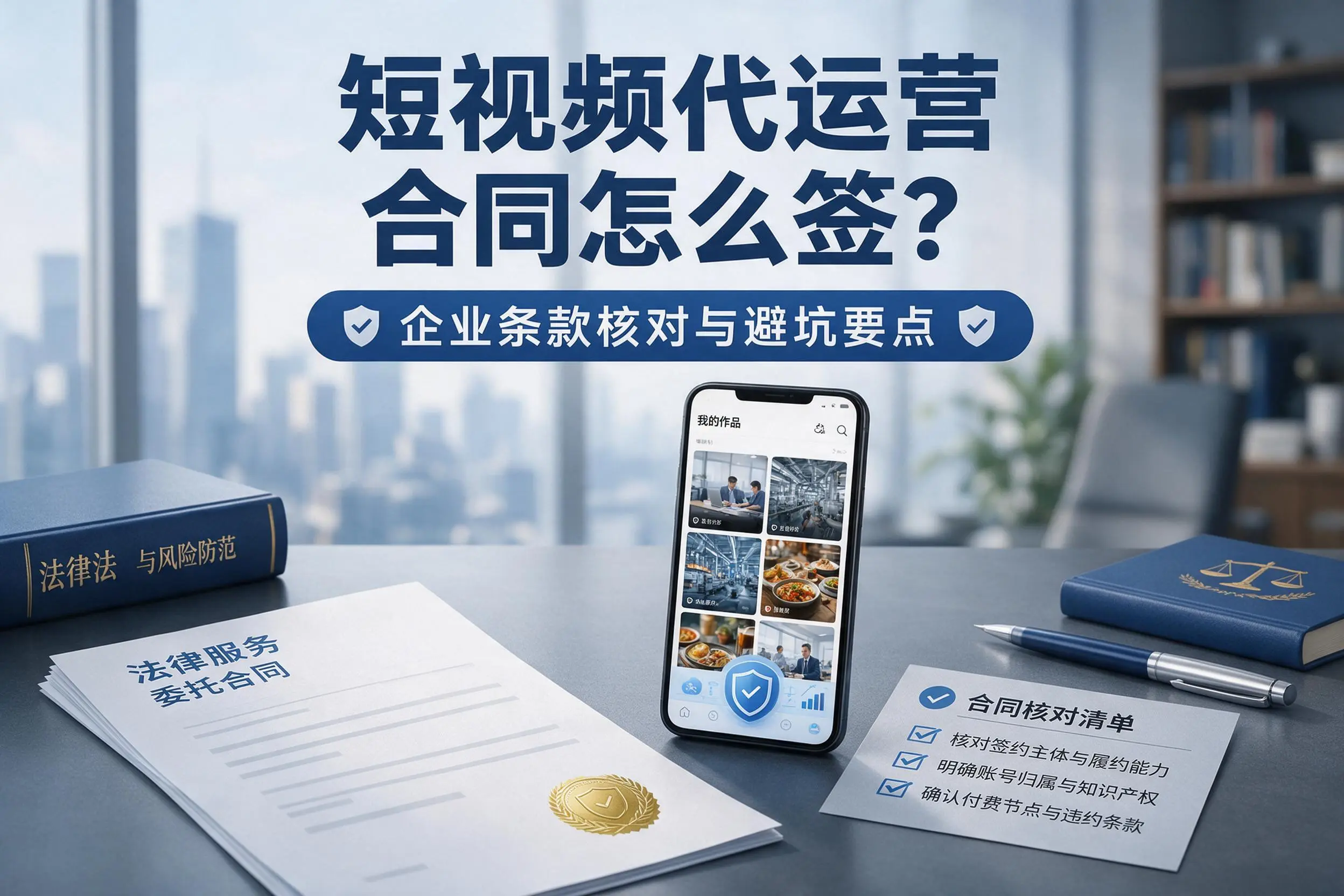 短视频代运营合同怎么签？韶关企业条款核对与避坑要点