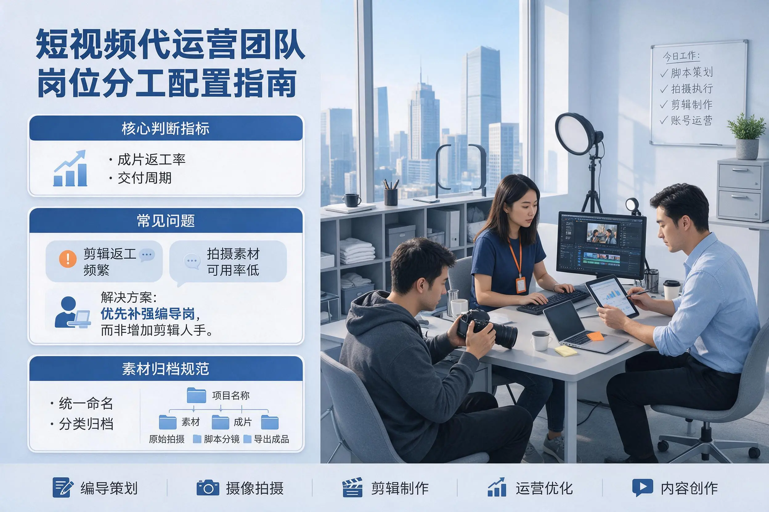 短视频代运营团队如何配置？韶关企业岗位分工科普说明