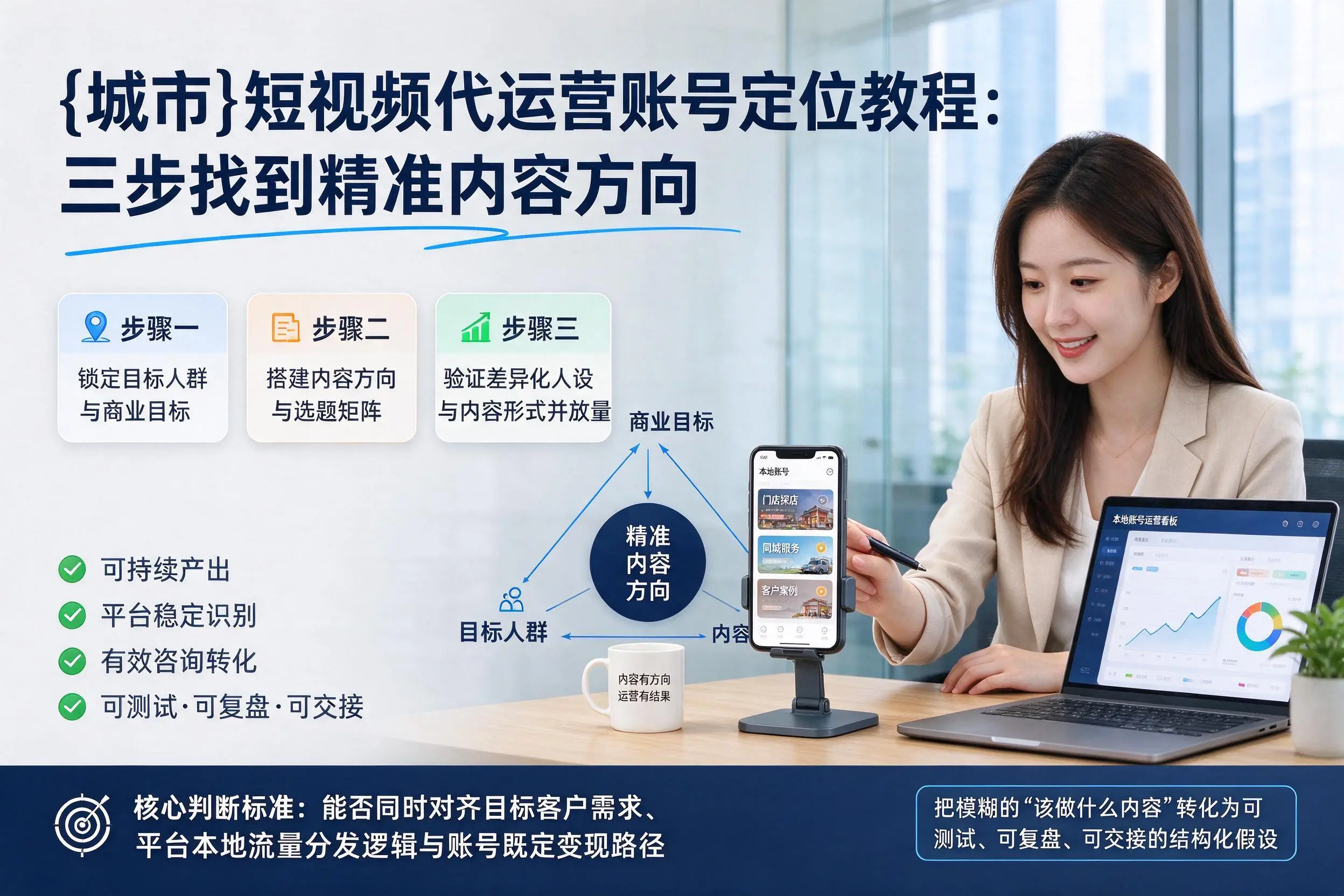 韶关短视频代运营账号定位教程:三步找到精准内容方向