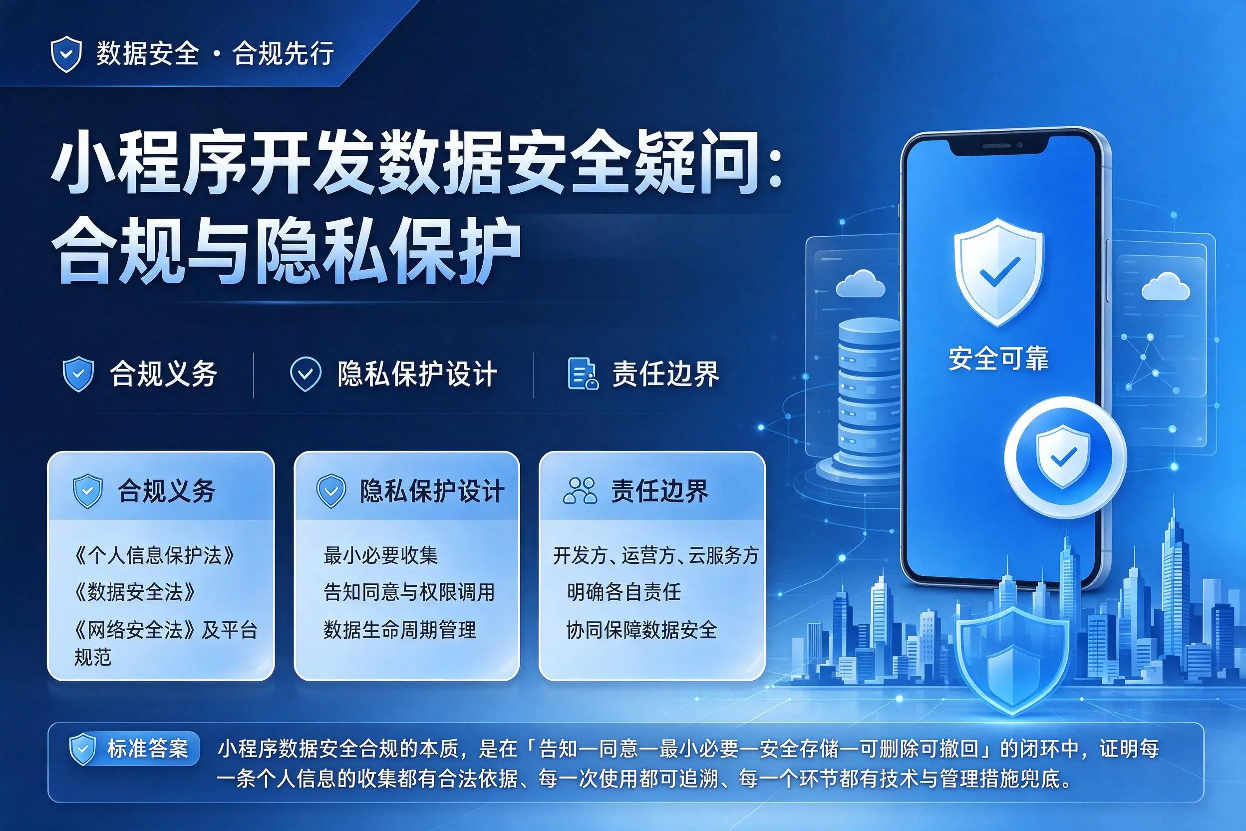 韶关小程序开发数据安全疑问：合规与隐私保护