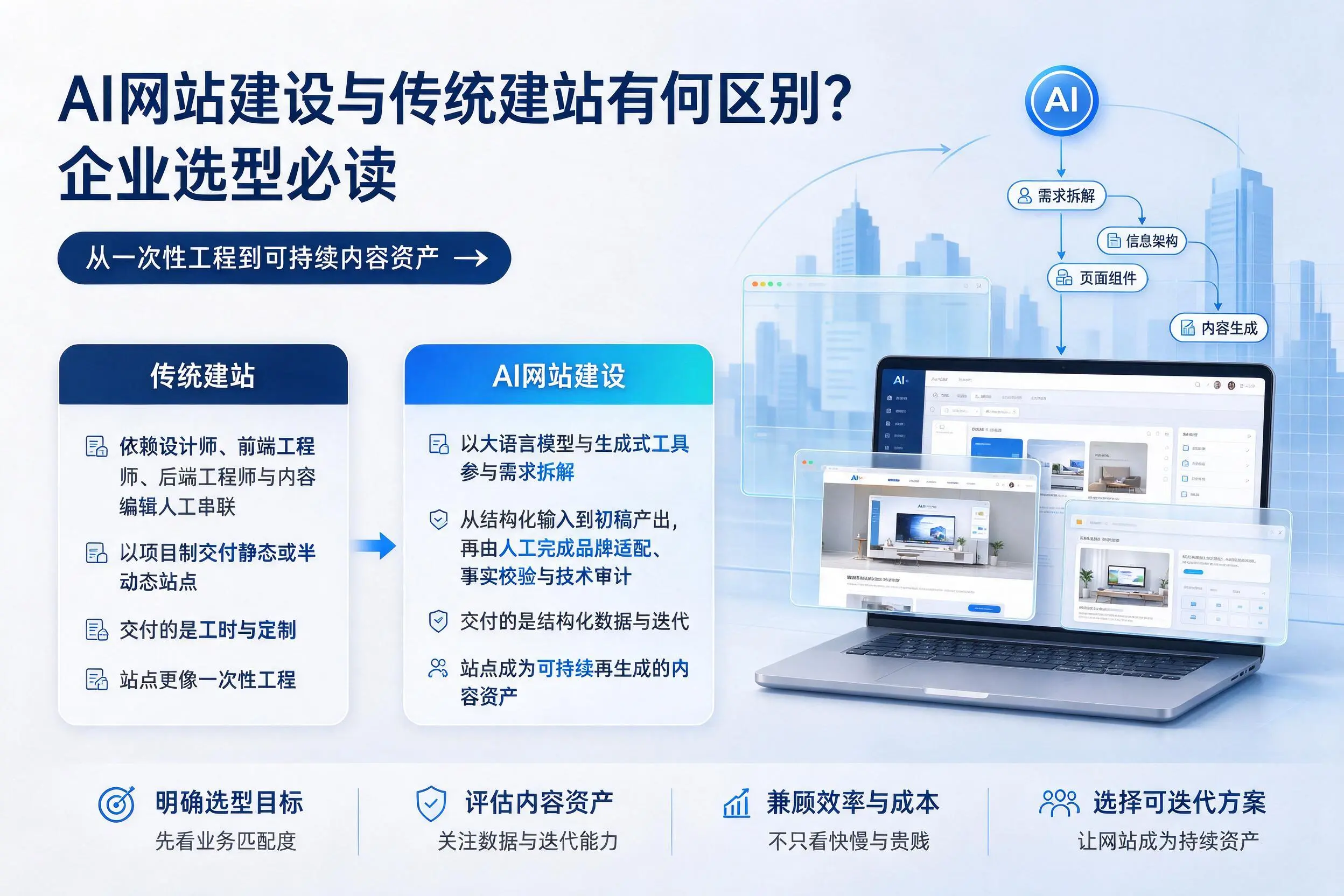 AI网站建设与传统建站有何区别?韶关企业选型必读