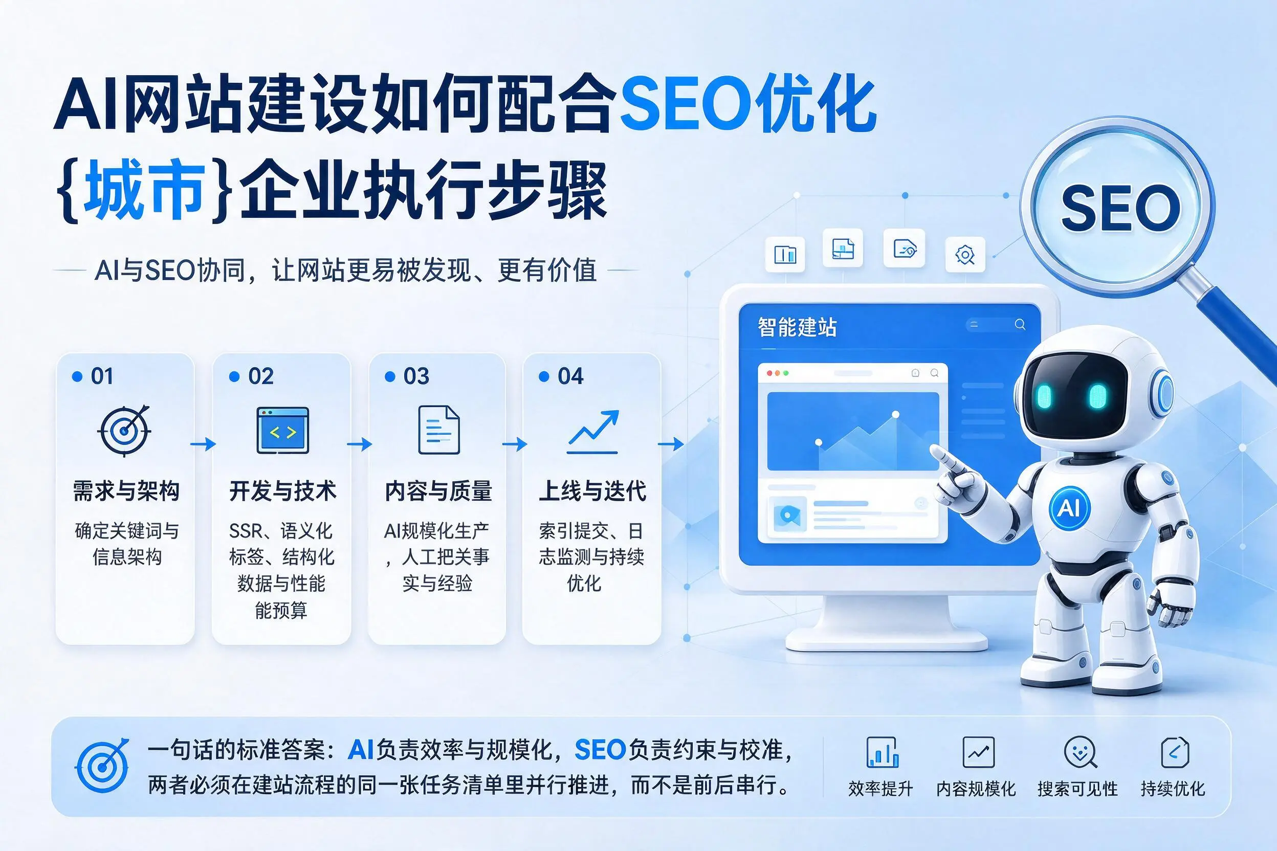 AI网站建设如何配合SEO优化，韶关企业执行步骤